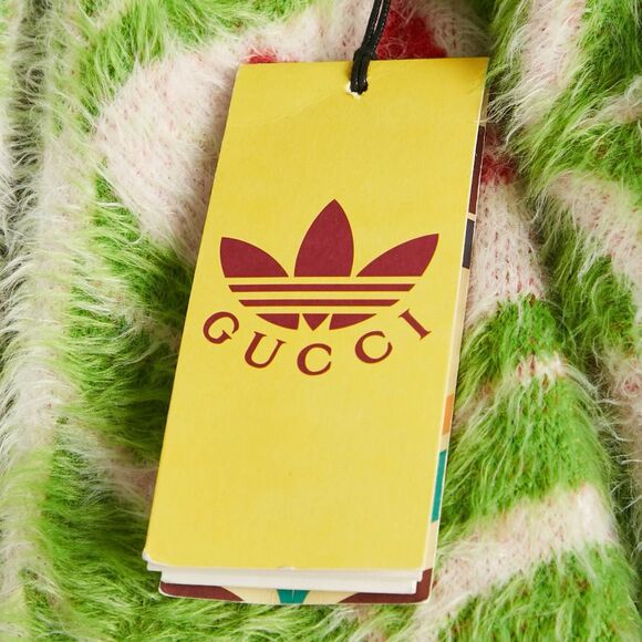 Gucci X Adidas Green Monogram Textured Knit Cardigan Xs - Picture 6 of 7